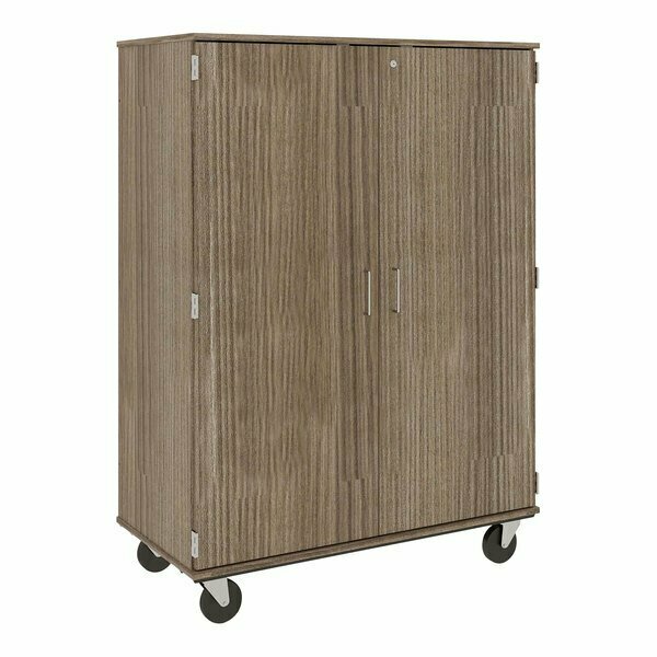 I.D. Systems 67'' Tall Dark Elm Closed Shelf Storage Cart with Lock 80185F67020 538185F67020